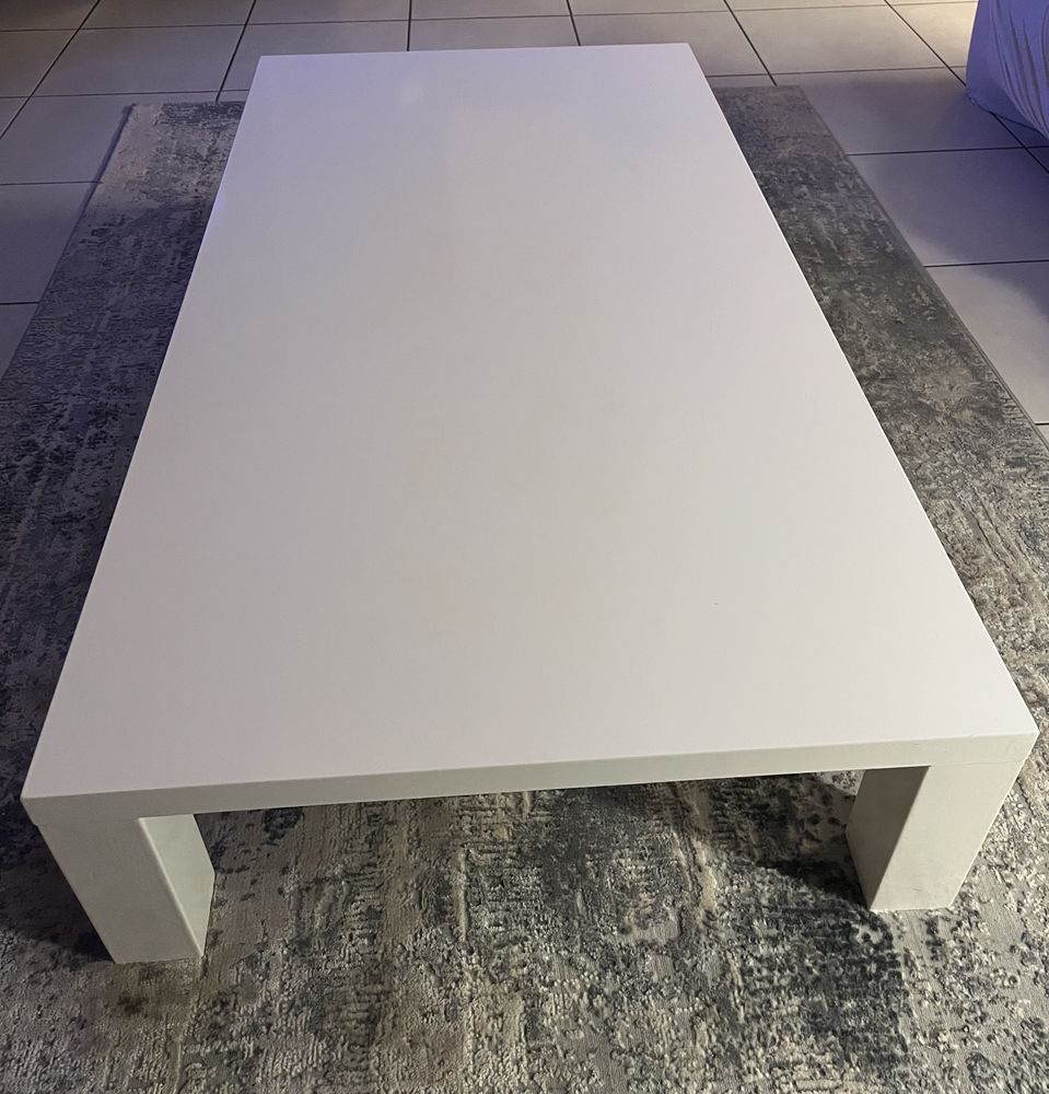 Table basse salon laqu�e blanche 120 Mulhouse (68)