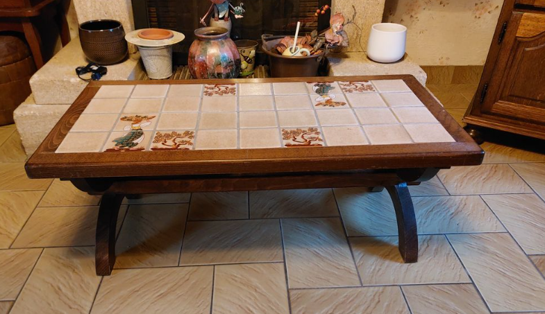 Table basse de salon en bois carrelage 35 Ch�teaumeillant (18)