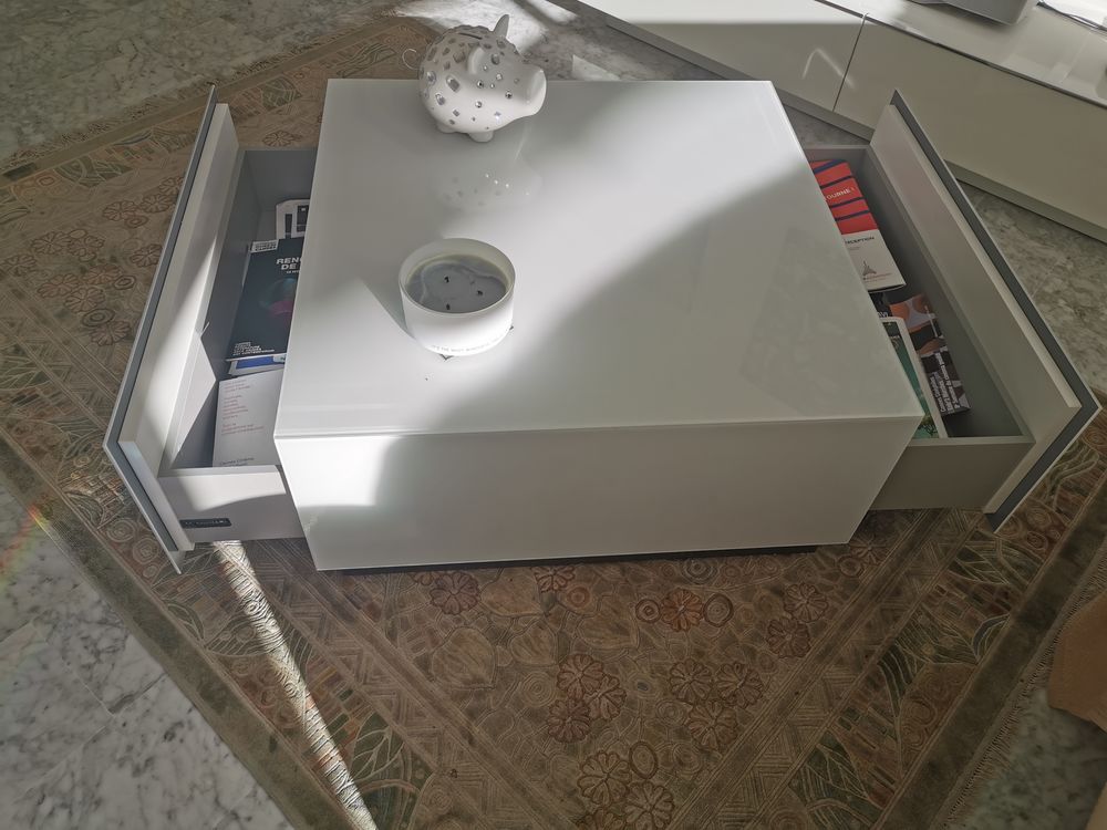 Table basse de salon luxe avec rangement Murani design itali 380 Cannes (06)
