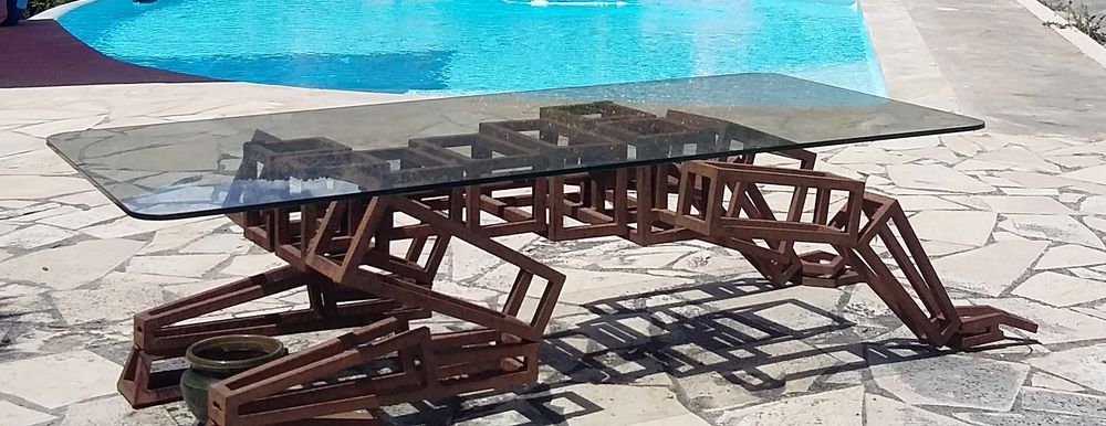 Table Basse sculpture fer forg� Pascal Morabito. 6000 Cagnes-sur-Mer (06)