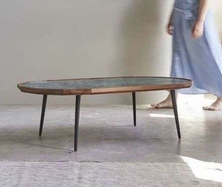 Table basse TIKAMOON en palissandre massif et marbre 380 Paris 20 (75)