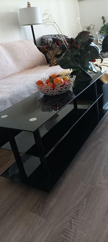 Table basse ou Tv en verre tremp� noire 45 Cannes La Bocca (06)