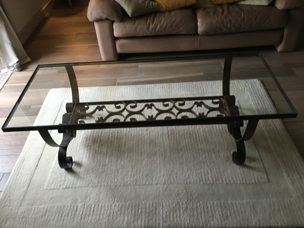 Table basse verre et fer forg� 300 Marignier (74)
