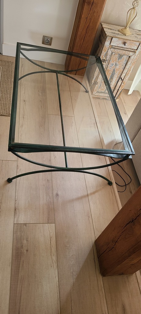 Table Basse en Verre  Olivier Corso et M�tal Vert 30 Cou�ron (44)