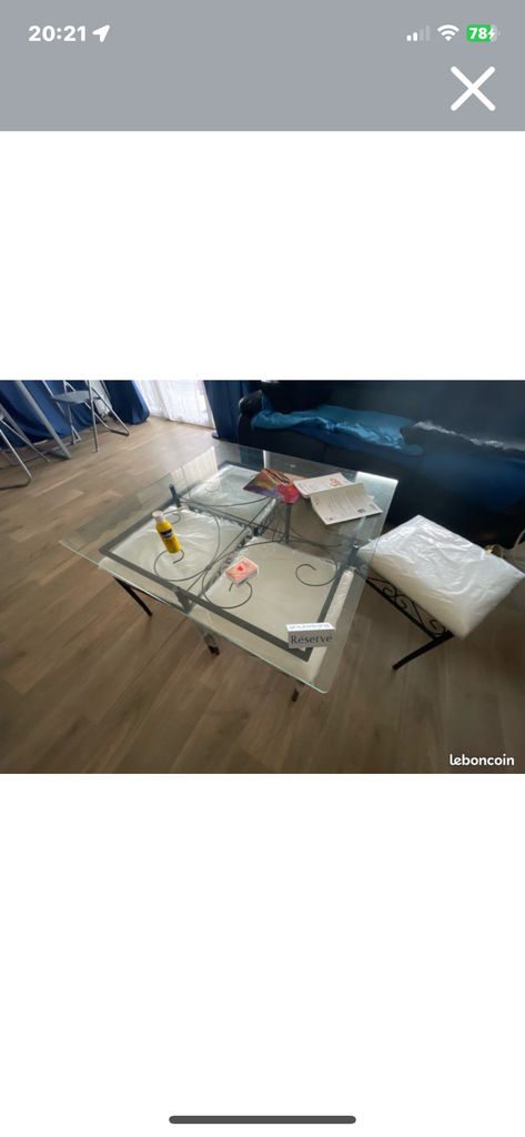 Table basse en verre et m�tal fer forge 45 Valenton (94)