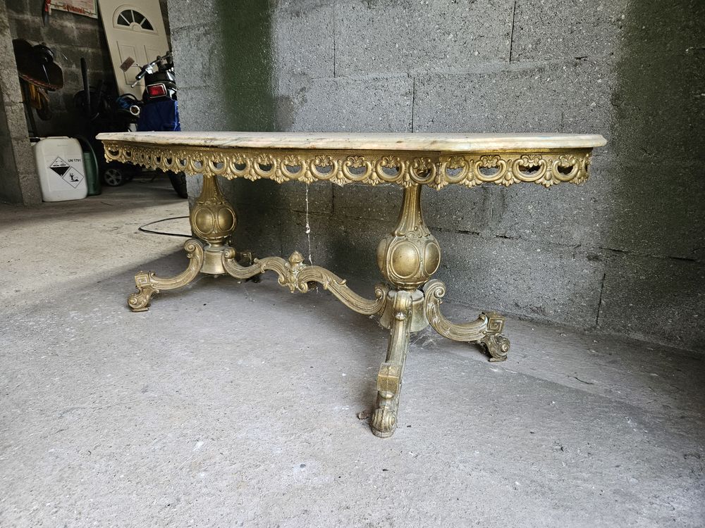 Table basse vintage marbre et laiton 390 Saint-Romain-de-Colbosc (76)