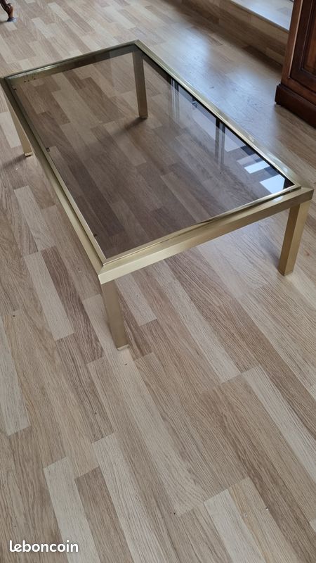 Table basse vitr�e en laiton 80 Illkirch-Graffenstaden (67)