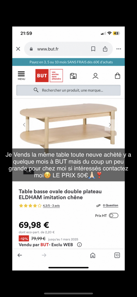 TABLE BASSE 50 Thonon-les-Bains (74)