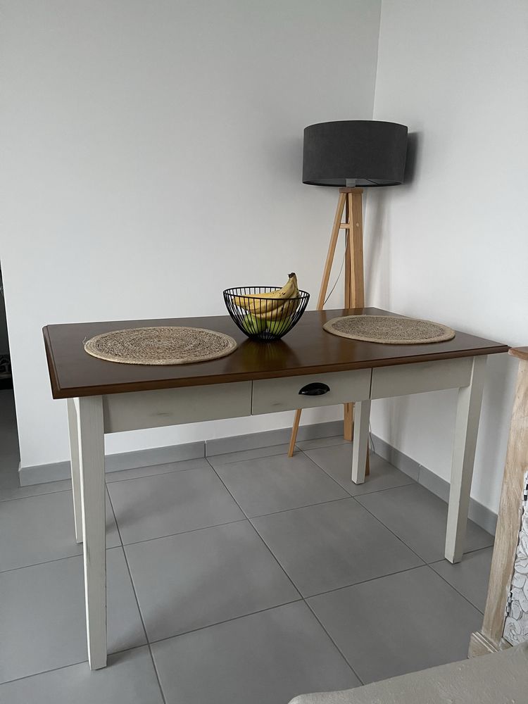 Table blanche et bois 80 Nemours (77)