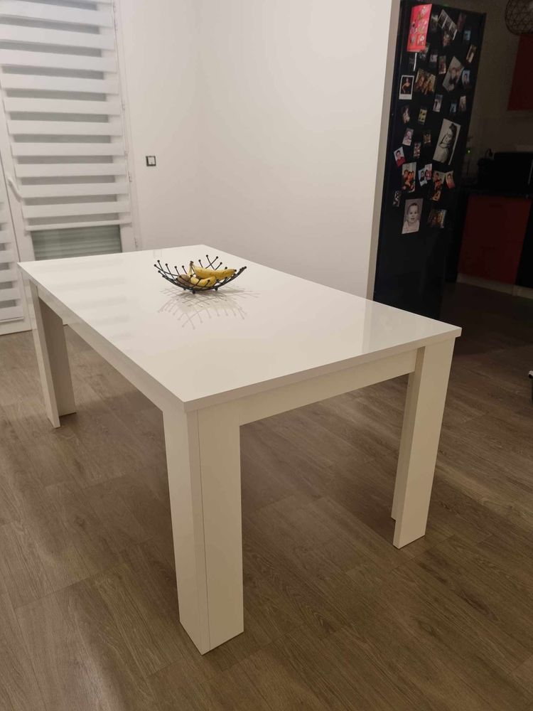 Table blanche laqu�e extensible 90 Roumare (76)
