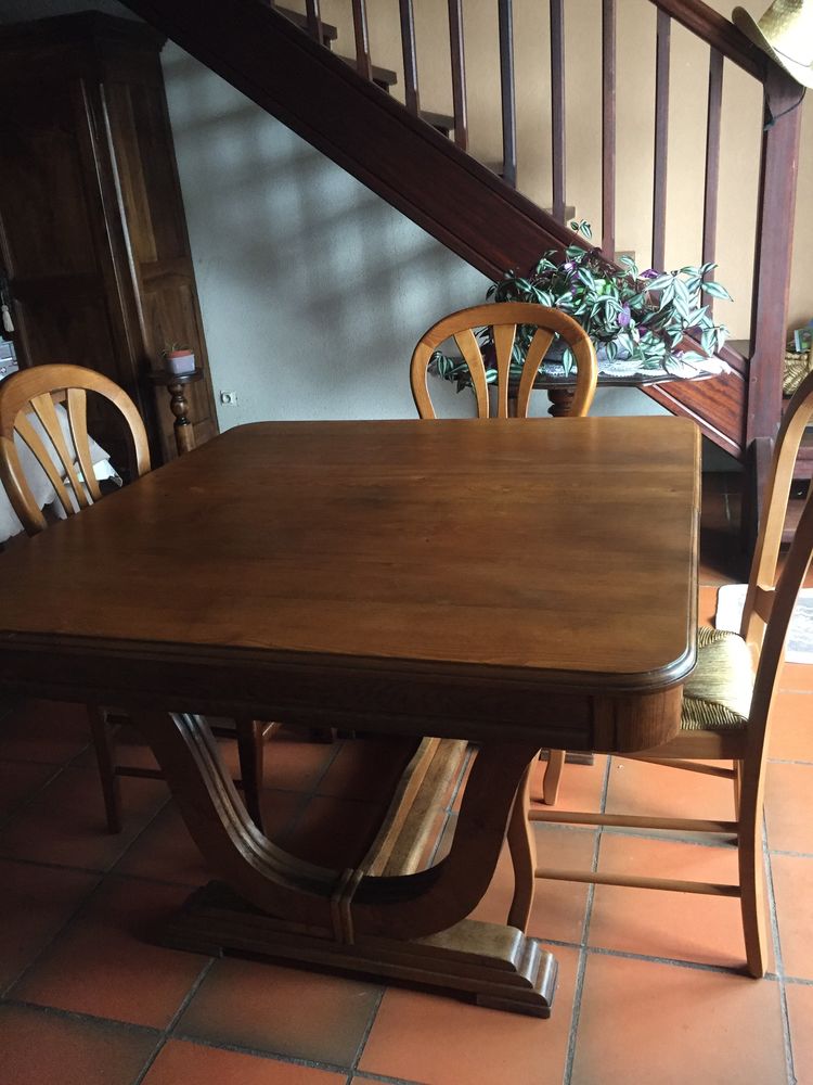 table carr� +3 rallonges bois massif 4 chaises !!! 90 Sainte-Gemme (81)