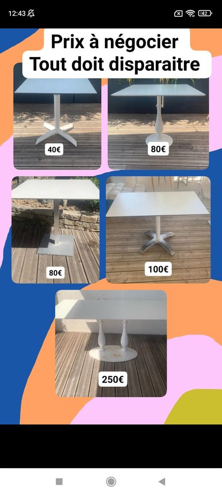 Lot de table et de chaise 40 Royan (17)