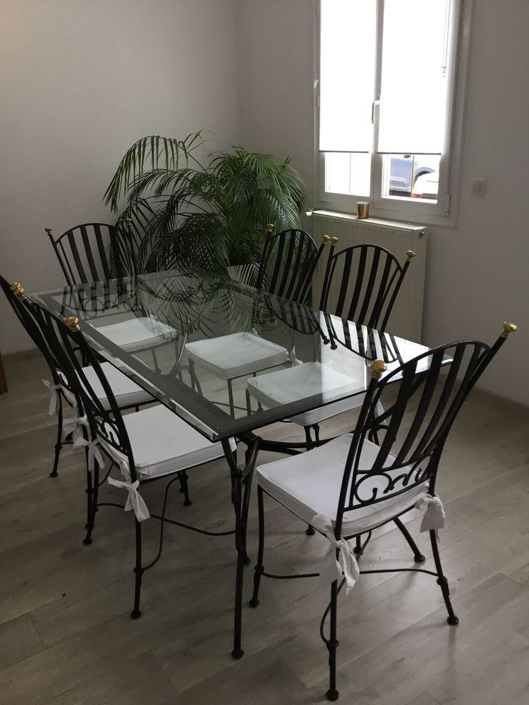 Table + 6 chaises en fer forg� de qualit� 350 Villers-Bretonneux (80)