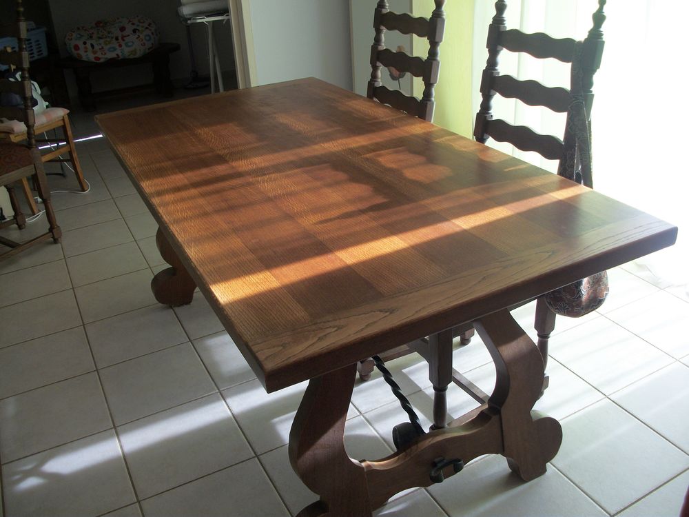 Table en ch�ne Massif + Chaises +Miroir ancien 0 Saint-Agnant (17)