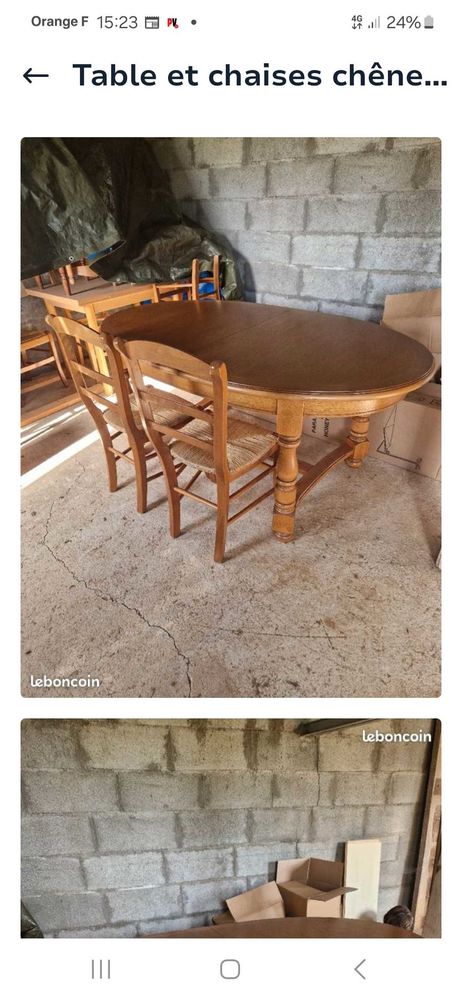 Table en ch�ne massif avec rallonge centrale 250 Saint-Pierre-du-Chemin (85)