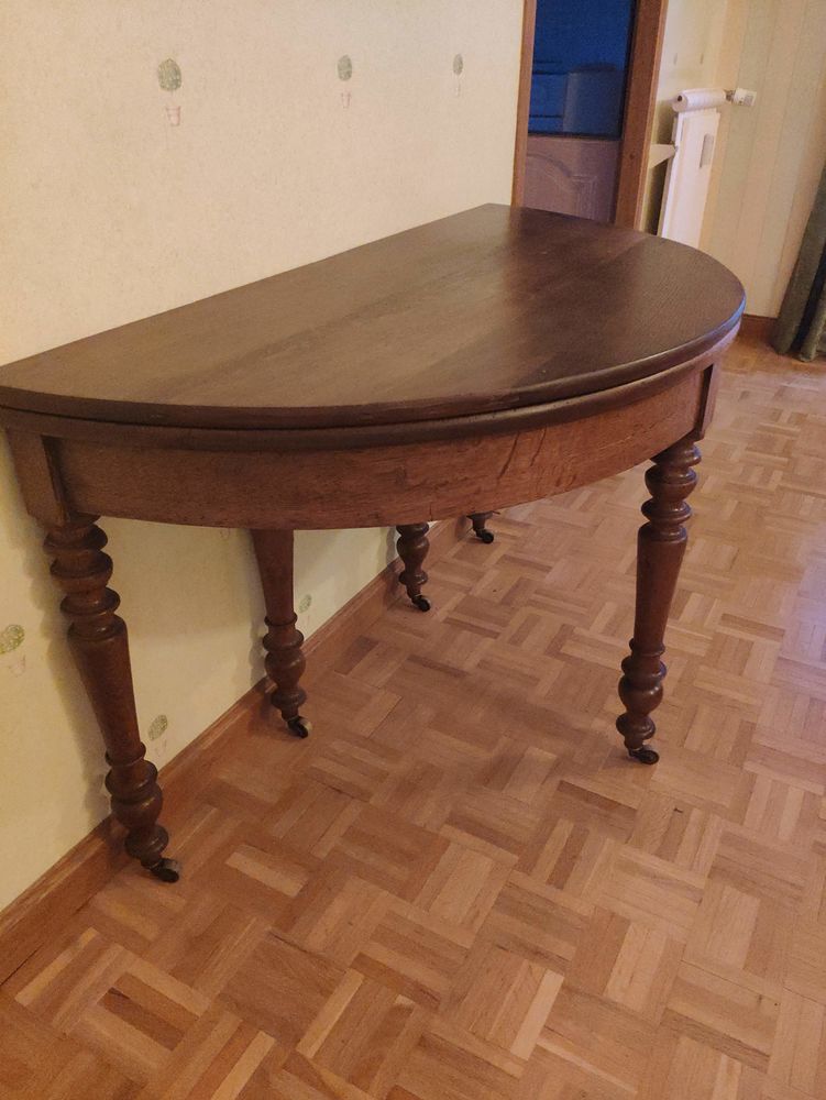 Table ch�ne ouvrante demi-lune parfait �tat 270 Bourges (18)