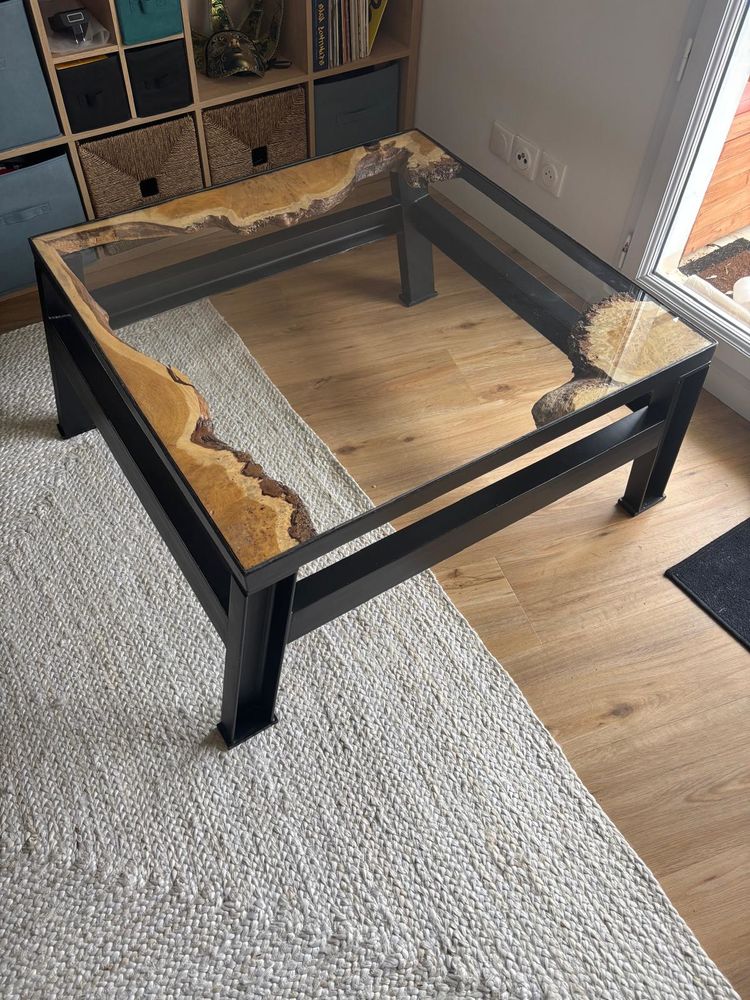 Table de cr�ateur en Fonte Bois et Verre 0 Nantes (44)