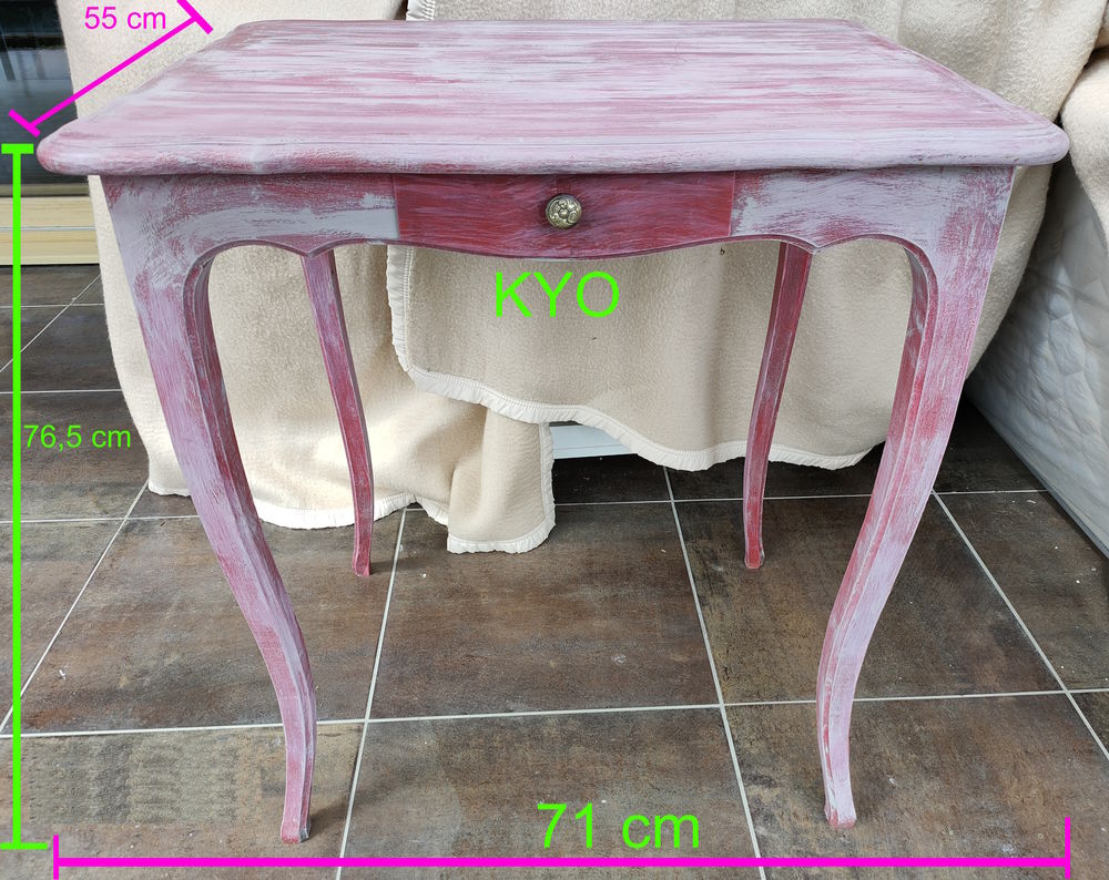 Table d�corative rectangulaire bois rose, tiroir central 44 Foncine-le-Haut (39)
