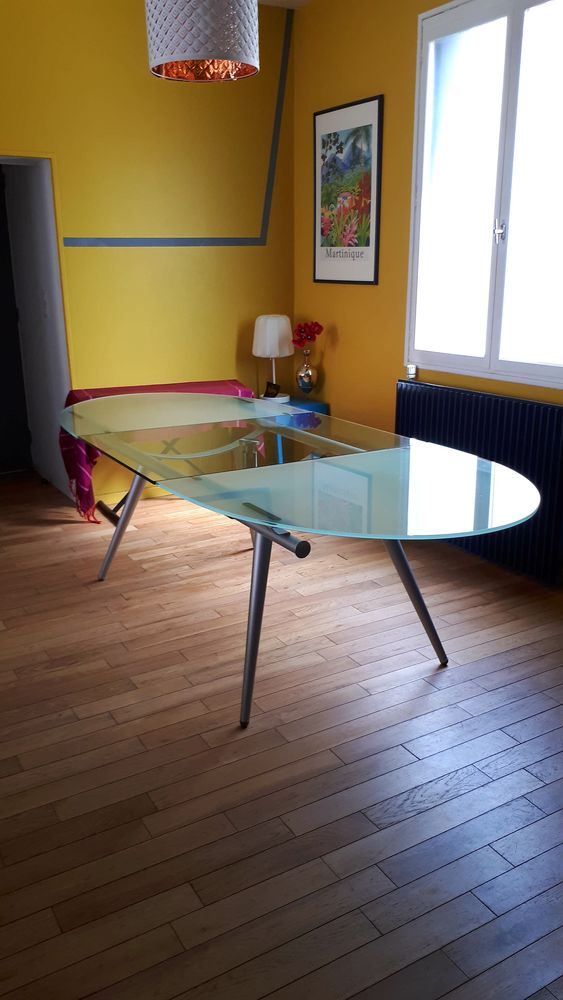 Table design en verre / acier � rallonge 400 Bordeaux (33)