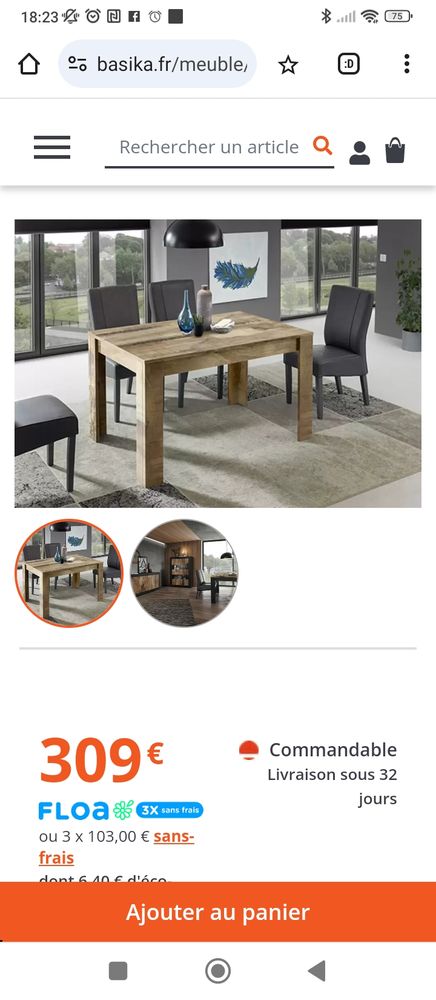 Table extensible basika 100 Mougins (06)