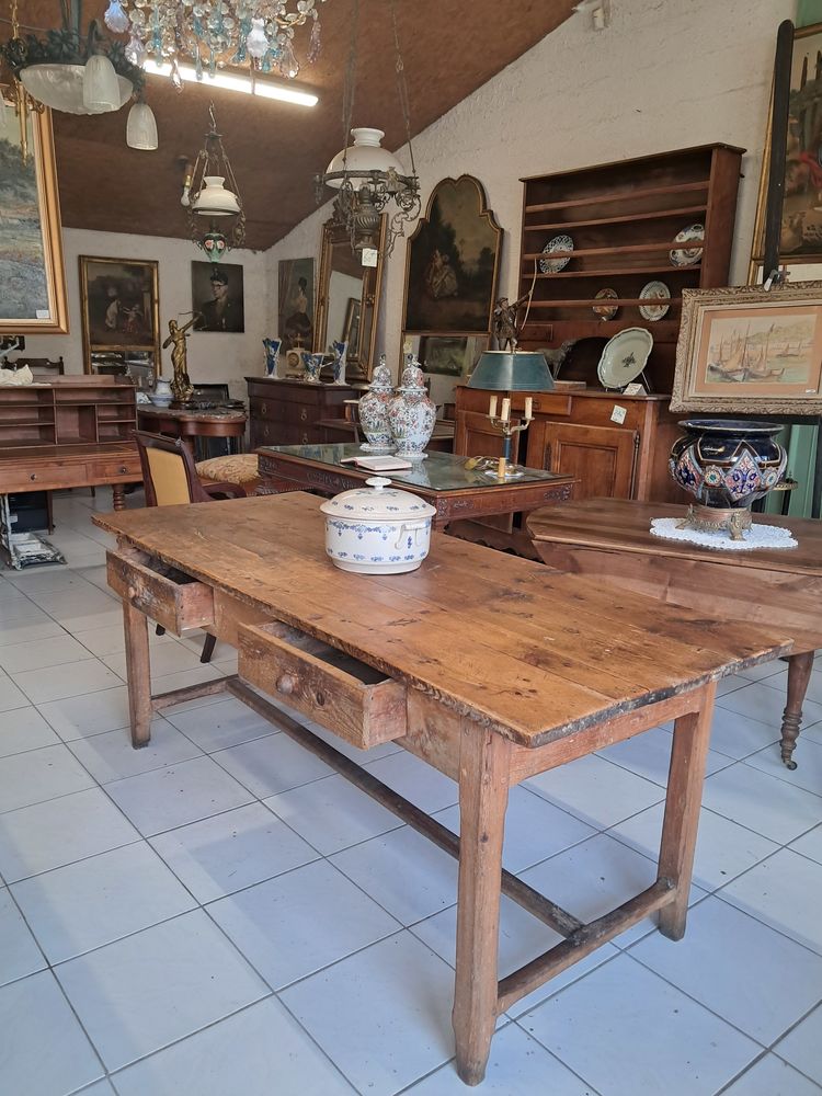 Table de ferme ancienne, en pin 440 Ch�teau-l'�v�que (24)