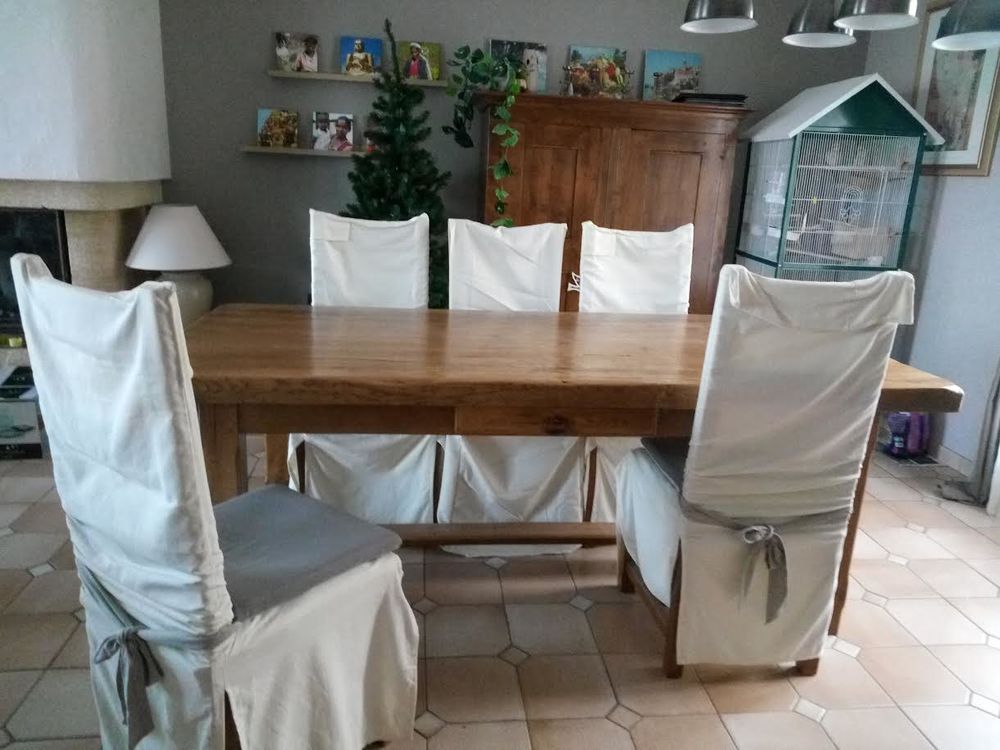 Table de ferme ch�ne massif + 6 chaises impeccables 350 Saint-Arnoult-en-Yvelines (78)