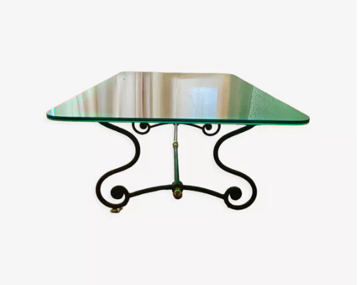 Table en fer forg� et plateau en verre 250 Saint-Tropez (83)