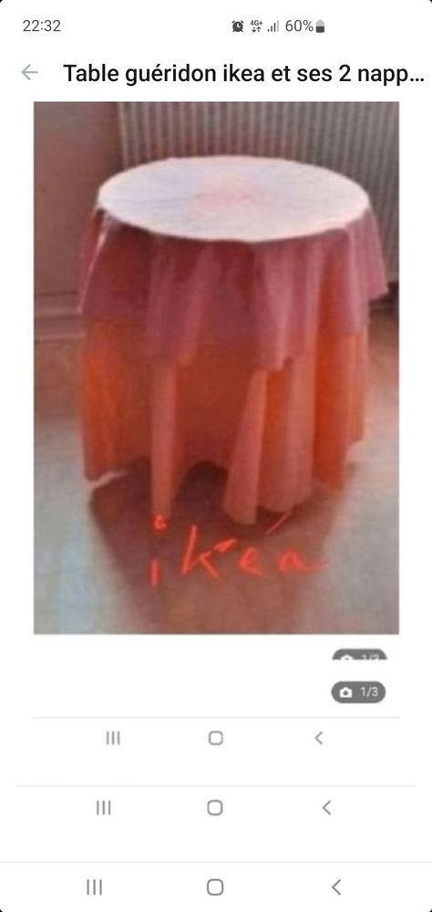 table gu�ridon ikea et ses 2 nappes 10 Bron (69)