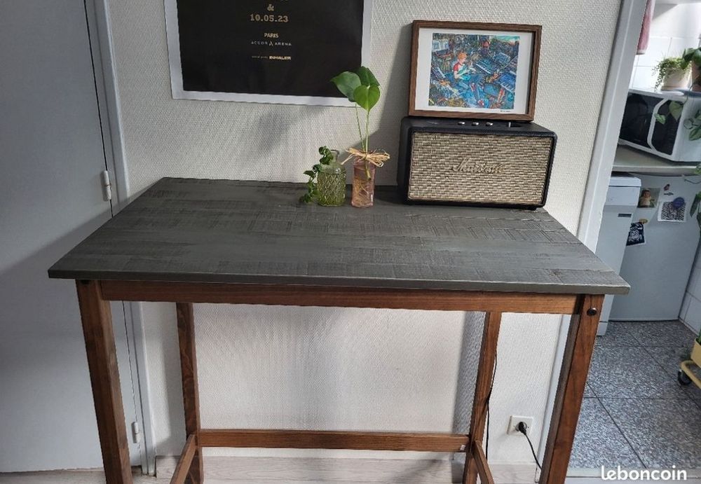 Table haute + 4 tabourets en bois massif 130 Lambersart (59)