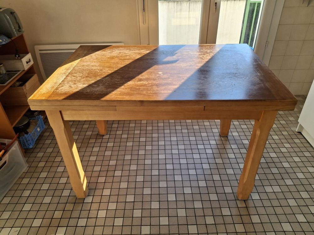 Table h�tre bois massif avec 2 rallonges 95 Roffiac (15)