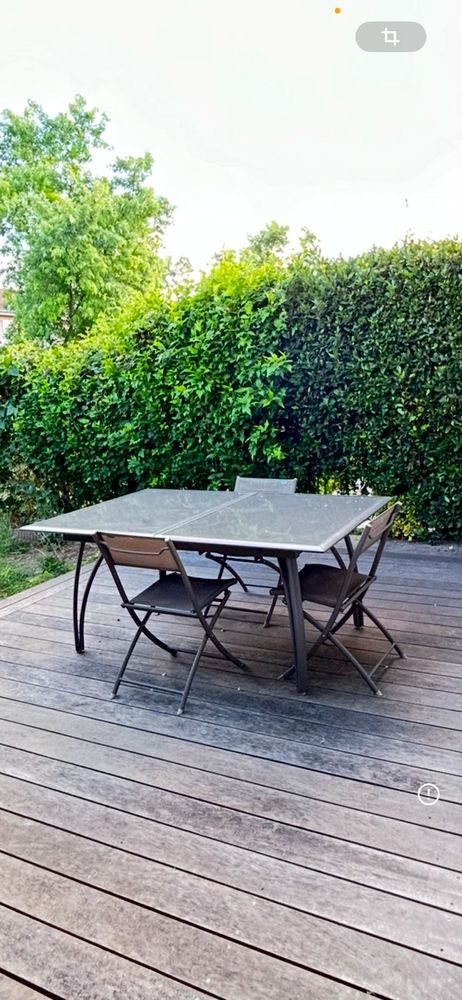 Table de jardin en verre et 6 chaises pliables 300 Bron (69)