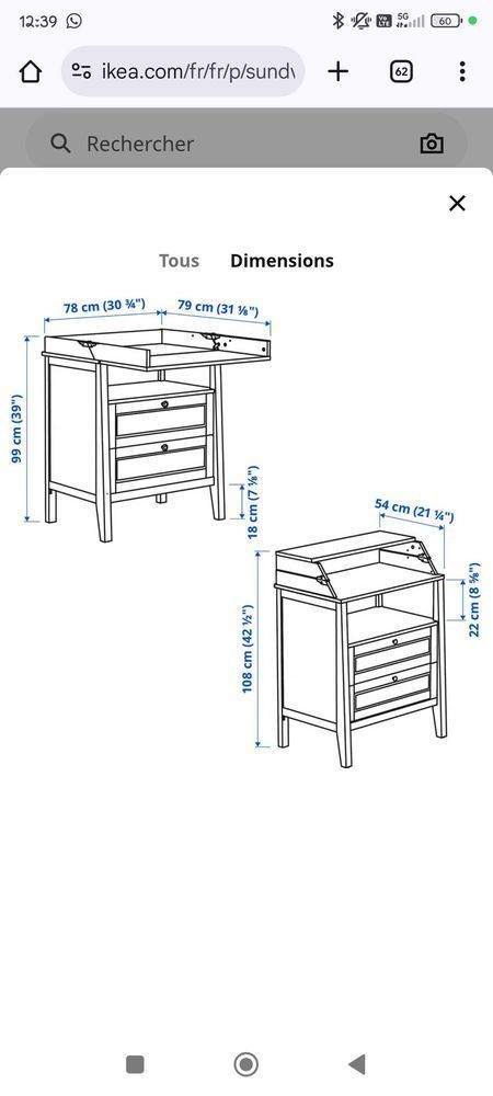 Table �  langer/commode SUNDVIK Ikea 100 Cheval-Blanc (84)