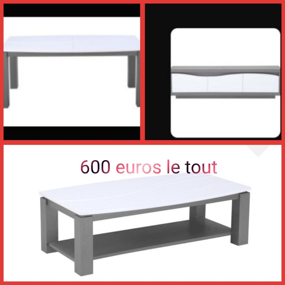 Table a manger avce rallonge +meuble tv +Table basse 600 Villeneuve-Saint-Georges (94)