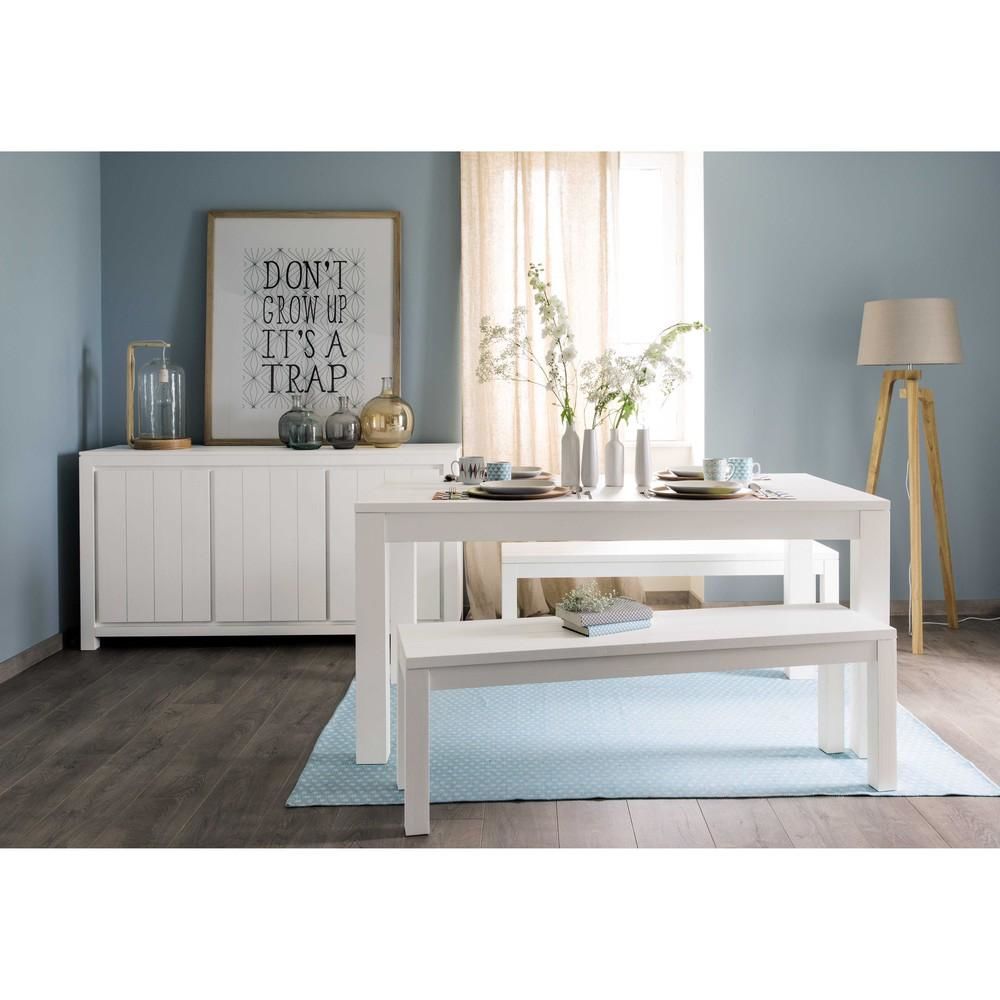 Table � manger blanche avec lattes (6 personnes) 120 Paris 19 (75)