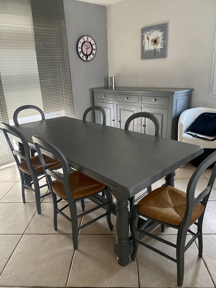 Table � manger, 6 chaises et buffet 370 Sassangy (71)