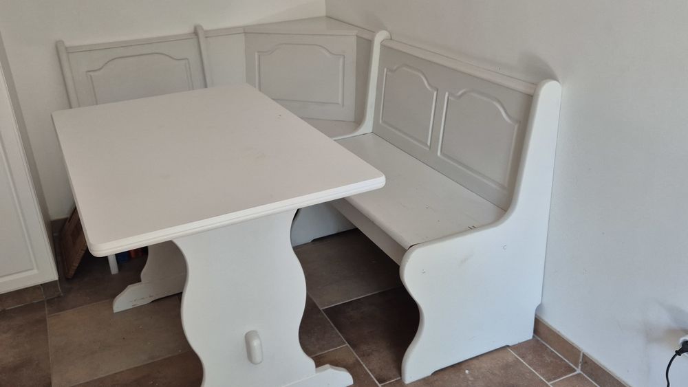 Table � manger coin angle repas avec banc bois 165 Eygui�res (13)