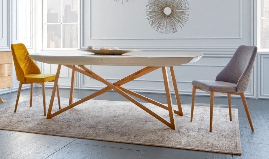 Table � manger design XXL Viaa c�ramique 160x100 extensible 1050 Bordeaux (33)