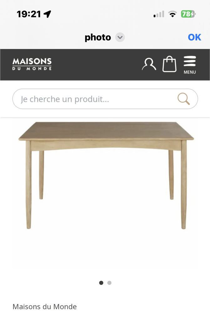 Table � manger MAISON DU MONDE 500 Ch�teauneuf-les-Martigues (13)