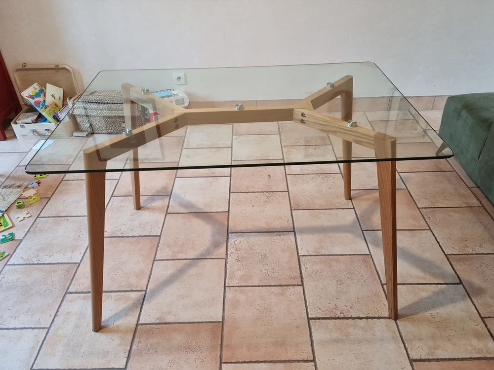 Table � manger verre et bois 100 Angers (49)