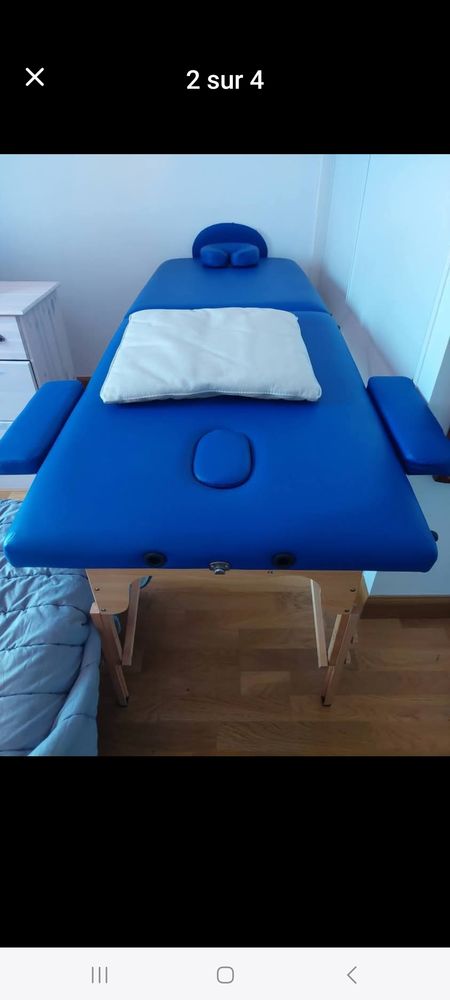 Lot Table de massage+ couverture chauffante+oreiller +housse 150 Lux (71)