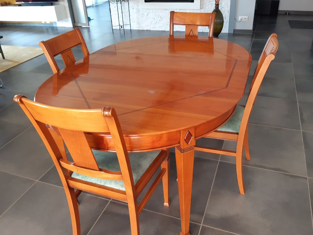 Table merisier + 4 chaises 720 Leboulin (32)