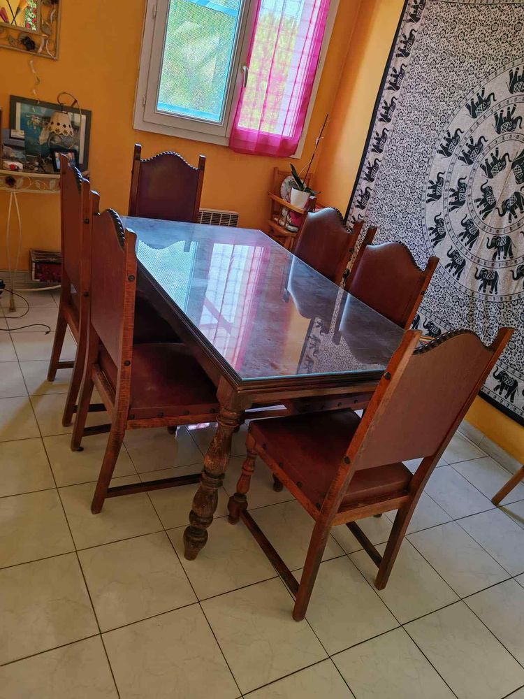 Table merisier 6 chaises 120 Mauguio-Carnon-Plage (34)