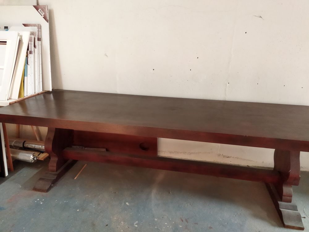 TABLE MONASTERE EN  BOIS MASSIF TROPICAL 1200 L�hon (22)