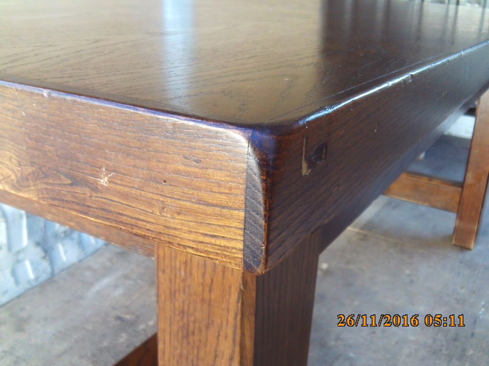 TABLE MONASTERE en  CHENE de 180 x 90 cm plateau 5 cm �pais 615 Ramous (64)