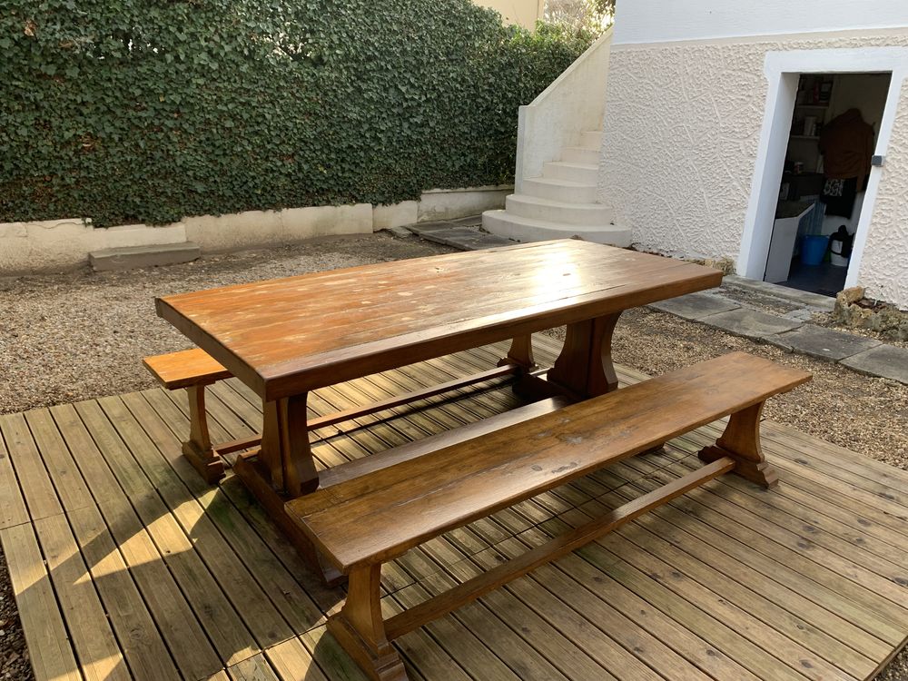 Table Monast�re en ch�ne massif pour jardin ou campagne. 450 �p�ne (78)