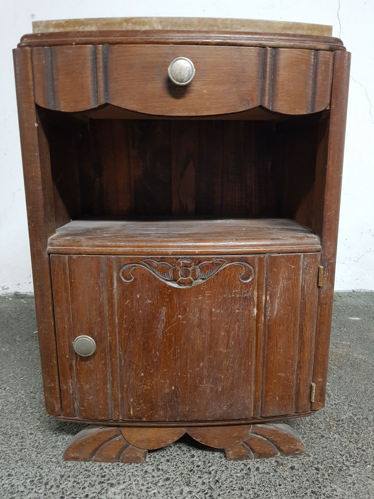 table de nuit en bois massif avec dessus en marbre 60 Noyalo (56)