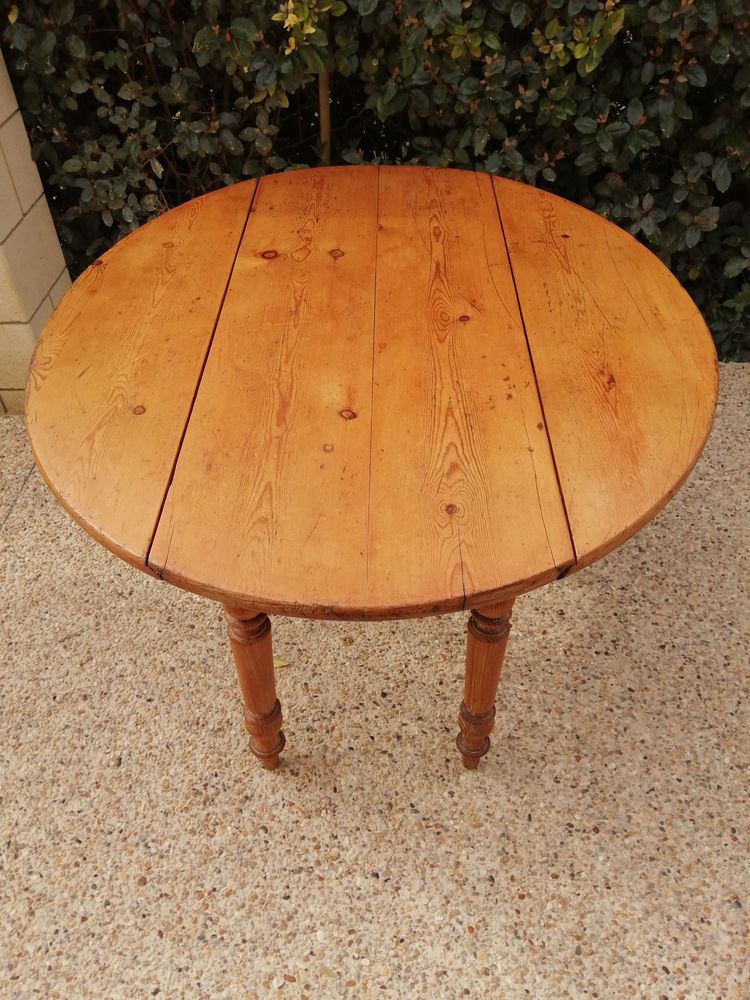 Table ovale en bois ancienne transformable 90 Izon (33)