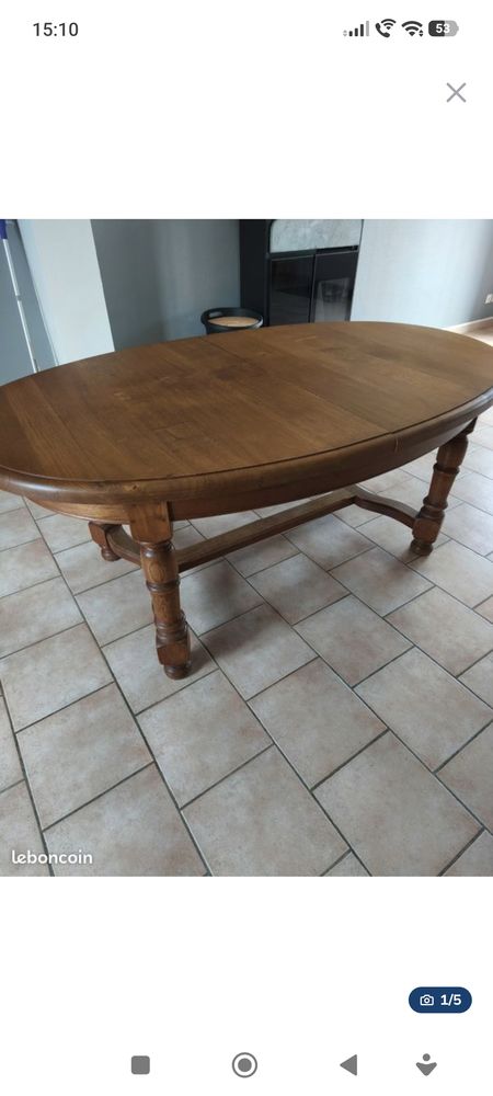 Table ovale tout en ch�ne 200 Intraville (76)