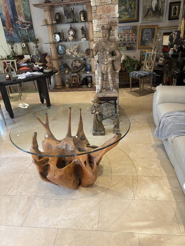 Table en racine et verre 340 Saint-Laurent-du-Var (06)