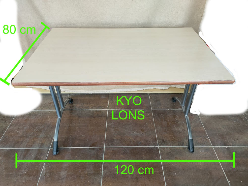 Table rectangulaire bureau 120x80 cm, blanc beige gris bois 69 Foncine-le-Haut (39)